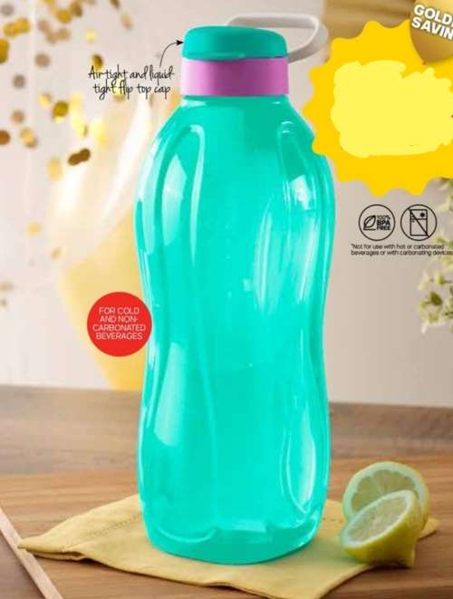 Tupperware Flip Top Fridge Bottle 2L, BPA FREE WITH CARRY Handle, TEAL