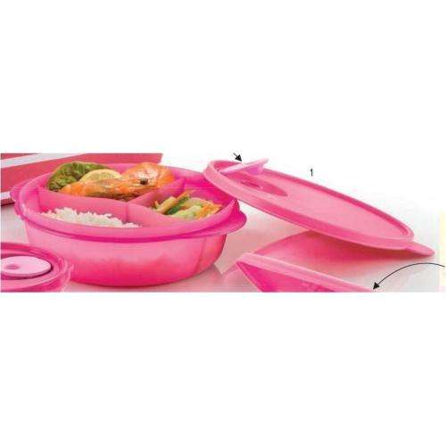 Tupperware Crystalwave Round 650ml X 2 DIVIDED MICROWAVEABLE!!