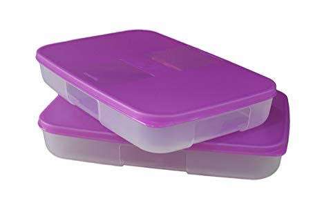 Tupperware Fridge Mate Set ( 650ml x 2)SLIM AQUA OR CERISE LIDS