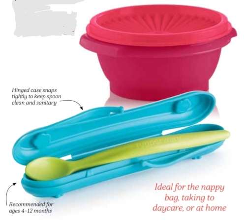 Tupperware Starlet Bowl 350ml & Feeding Spoon with CASE!!