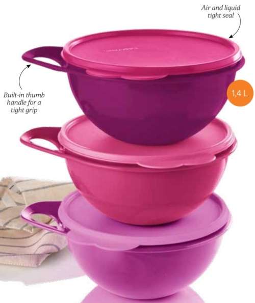 Tupperware Thats a Bowl 1.4L X 3 ASSORTED COLOURS