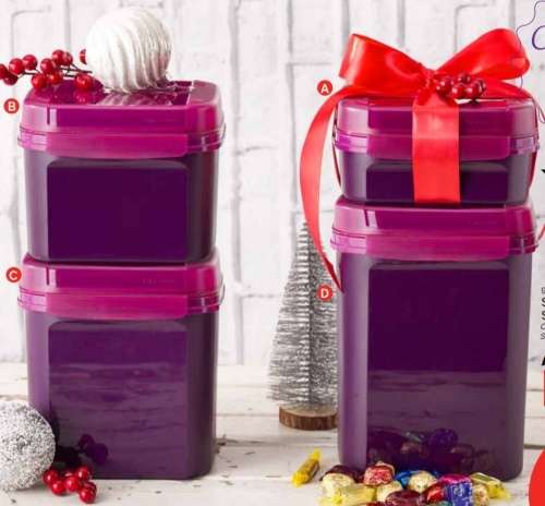 Tupperware Signature Line Set 1.2L, 2.6L, 4L & 5.5L CLASSIC NEW COLOURS PURPLE