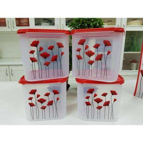 Tupperware SQUARE 3 ( 4L) RED GARDEN POPPY