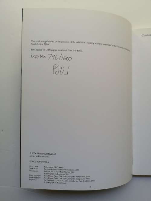 Paul du Toit: Fighting With My Weak Hand (signed)