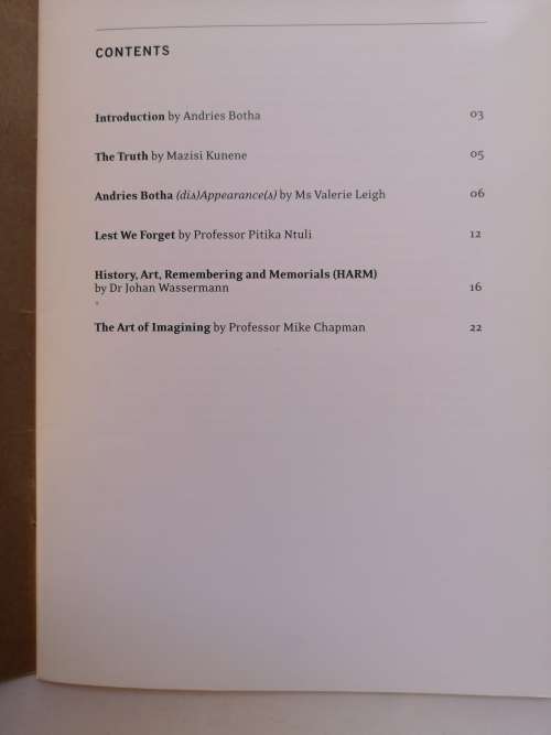 Andries Botha: (Dis)Appearance(s) - Exhibition Catalogue