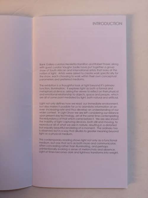 Light Show: Art Exhibition Catalogue (South Africa)