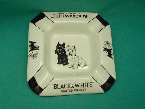Black and White Whisky Ashtray, C.1960