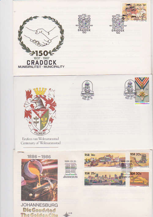 100 YEARS OF WOLMARANDSSTAD  , 150 YEARS CRADDOCK  , 100 JOBURG