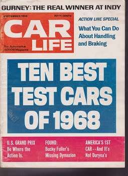 car magazine-september 1968-100% in tact-see scan-vintage