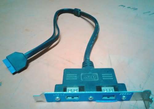 MSI 2P USB 3.0 Female Mount panel to Motherboard 20pin cable with PCI bracket