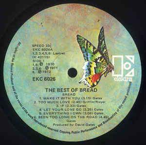 Bread-The Best Of Bread-Vinyl, LP, Compilation, Textured Cover