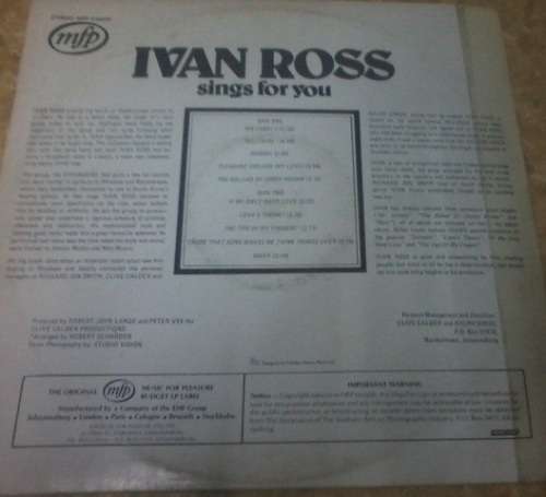 IVAN ROSS-SINGS FOR YOU-LP/VINYL RECORD-VG+