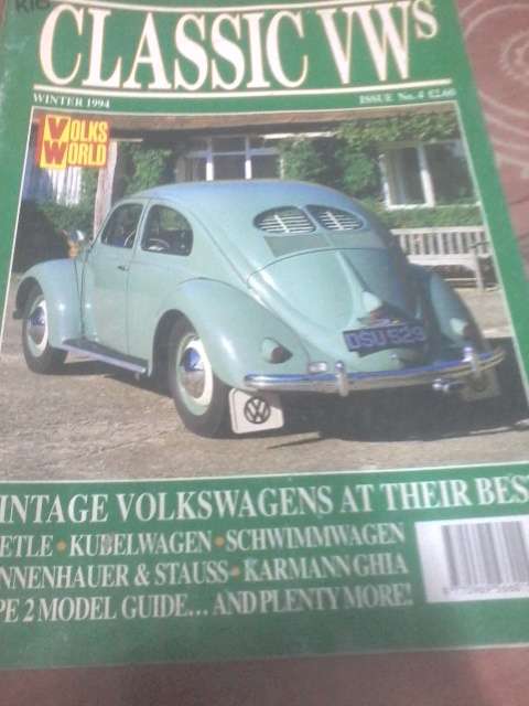 CLASSIC VW'S-WINTER 1994-ISSUE NO 4-MAGAZINE IN VERY  GOOD CONDITION