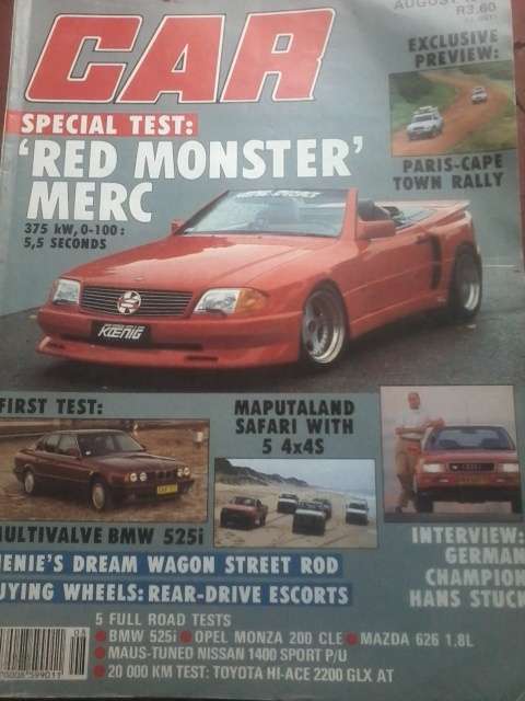 CAR MAGAZINE-AUGUST 1991- GOOD CONDITION
