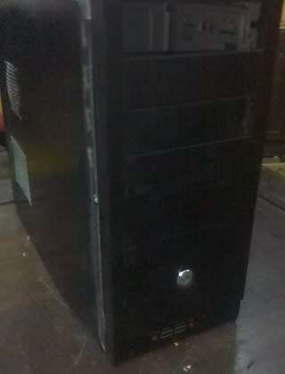 desktop tower case -with light blue see through perspex side panel and original panel-see pictures