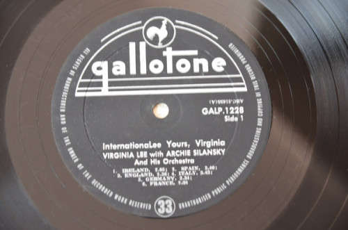 Virginia Lee, Archie Silansky And His Orchestra  Internationalee Yours Virginia-Vinyl, LP, Album