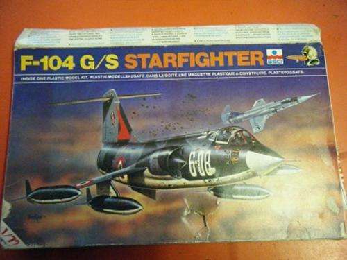 F-104 G/S STARFIGHTER-BY ESCI-1:72-BOX HAS DAMAGE-NO INSTRUCTIONS-BUT FAIRLY EASY TO PUT TOGETHER