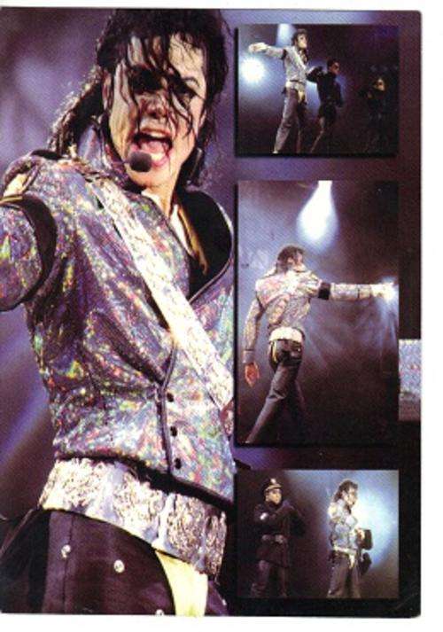 LATE ENTRY-MICHAEL JACKSON-POSTCARD-PRINTED IN ENGLAND-AS PER SCAN