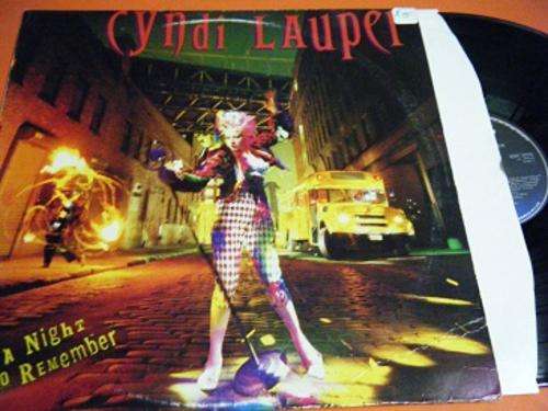 CYNDI LAUPER-A NIGHT TO REMEMBER LP-COVER HAS SOME RING WEAR-LP IN EXCELLENT CONDITION