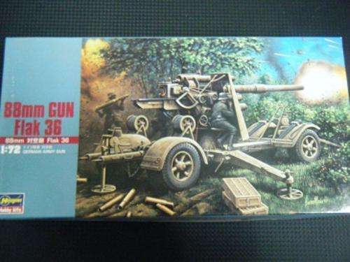 88mm GUN FLAK 36-BY HASEGAWA-1:72 SCALE