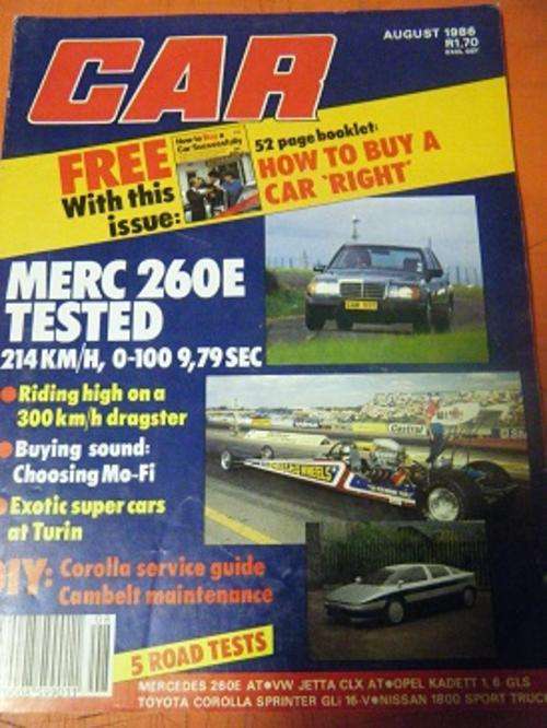CAR MAGAZINE-AUGUST 1986-MAG IS 100% INTACT-IN VERY GOOD CONDITION