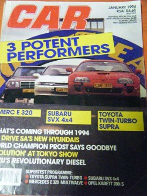 CAR MAGAZINE-JANUARY 1994-MAG IS 100% INTACT-IN VERY GOOD CONDITION