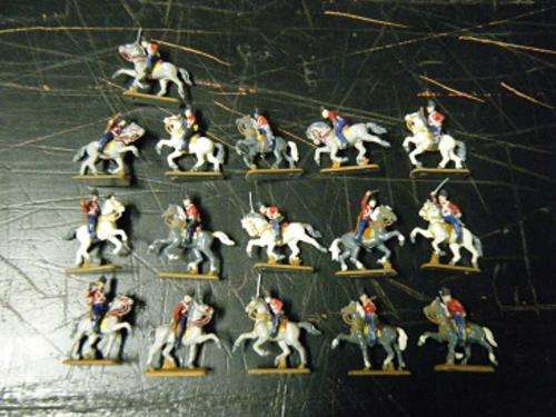 SCOTS GREYS-BRITISH HEAVY CAVALRY-(1815)-32 PIECES-ITALERI-1/72 SCALE-HAS BEEN HAND PAINTED