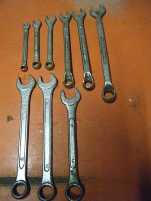 RING/FLAT SPANNERS-CHROME VANADIUM/D FORCE COMBO-SIZE: 6/8/9/11/12/14/15/16/17 -SEE PICS