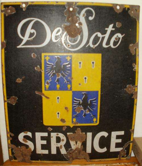 De Soto enamel Sign