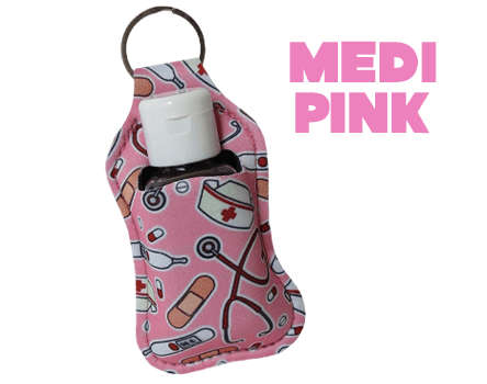 Germofend Keyring Sanitizer and Toiletry Holder Triple Pack - Tickled Pink