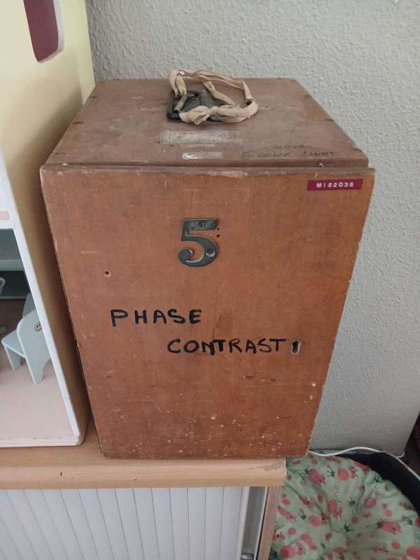 Vintage (Rare cream colored)  Cooke Troughton & Simms Microscope, three lens with light source