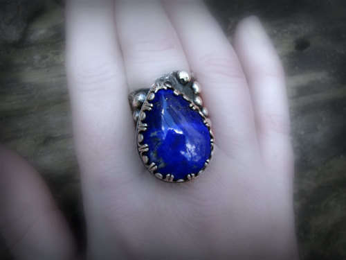 Sterling silver Lapis ring handmade