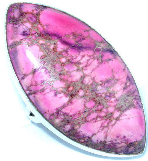 STERLING SILVER PINK SEA SEDIMENT JASPER RING SIZE 7