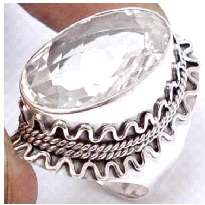 New 925 sterling silver white quartz ring