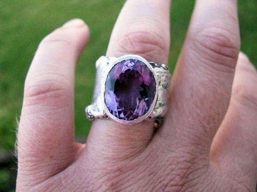 Sterling silver handmade Amethyst ring -handmade