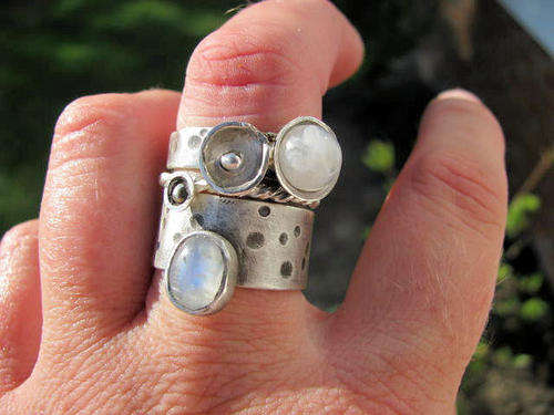 Stunning new handmade sterling silver moonstone ring-handmade