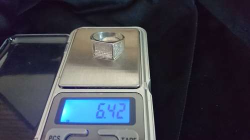 LIKE NEW ! 120 STONE PAVE STERLING SILVER RING ! LARGE SIZE !