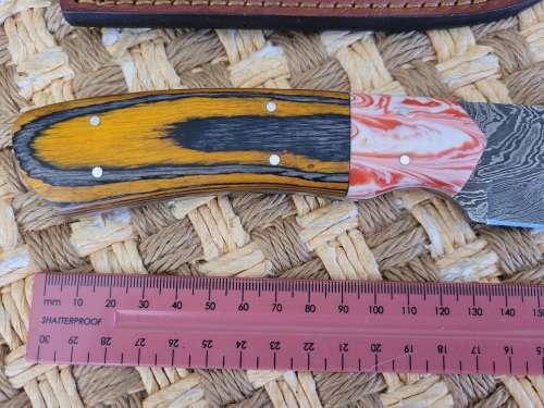 Stunning Damascus Steel Hand Made Knife with sheath ! No1.
