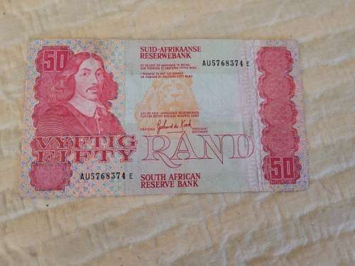 Valuable ! 1984 DeKock R50 banknote. Must have !