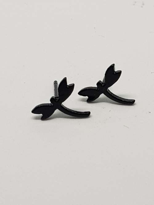 Black dragonfly earrings