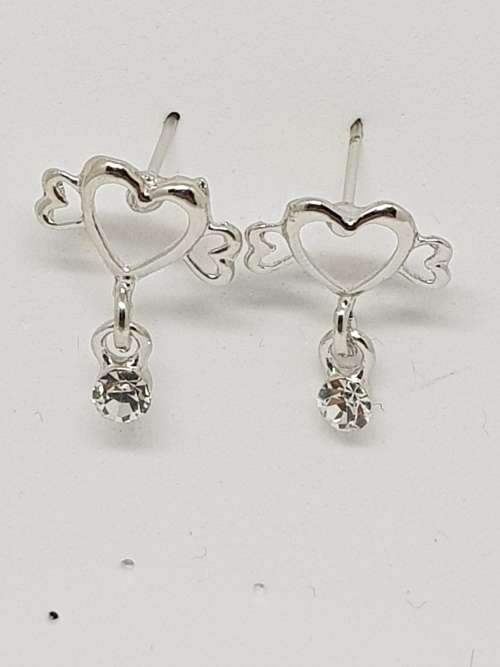 Heart with wings earrings