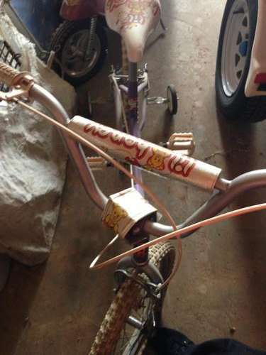 White and purple raleigh bike - never used