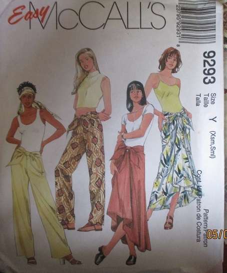 McCALLS PATTERN 9293 SIZE XS-S