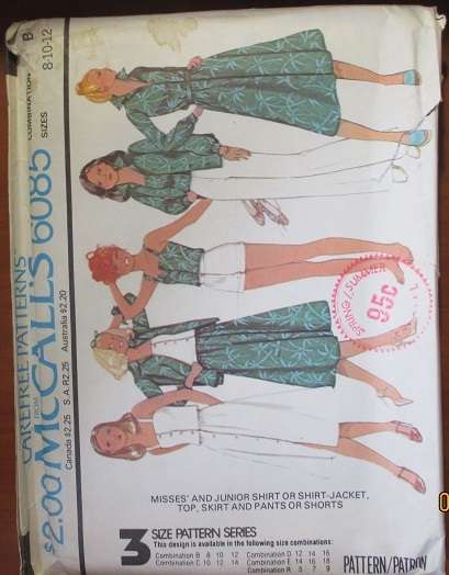 McCALLS PATTERN 6085 SIZE 8-12