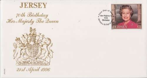 JERSEY FDC 70TH BIRTHDAY OF QUEEN HIGH CAT. VALUE