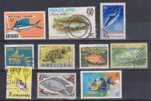 THEMATIC FISH SELECTION BID PER STAMP TO TAKE ALL CARD EXCLUDED