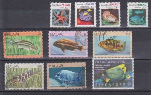 THEMATIC FISH SELECTION BID PER STAMP TO TAKE ALL CARD EXCLUDED