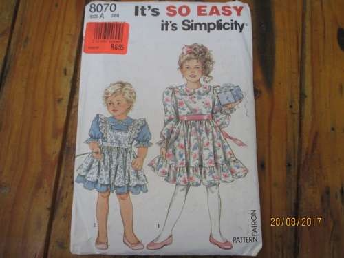 SIMPLICITY PATTERN 8070 SIZE 2-6