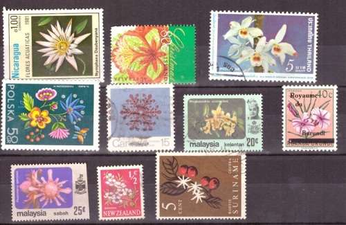 THEMATIC FLOWERS SELECTION BID PER STAMP TO TAKE ALL CARD EXCLUDED
