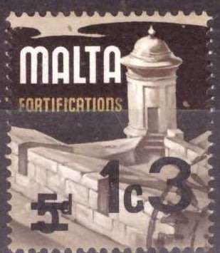 MALTA  1972 Stamps of 1965 and 1970 Surcharged USED